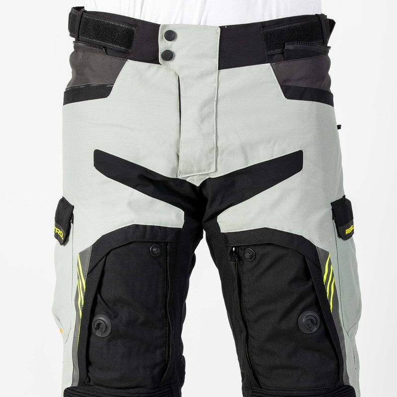 SPODNIE MOTOCYKLOWE TEKSTYLNE REBELHORN PATROL GREY BLACK FLUO YELLOW