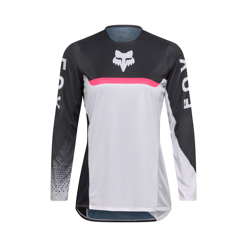 BLUZA MOTOCYKLOWA DAMSKA FOX FLEXAIR FRACTURE WHITE BLACK