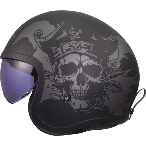 KASK LS2 OF599 SPITFIRE II WILLY BLACK GREY