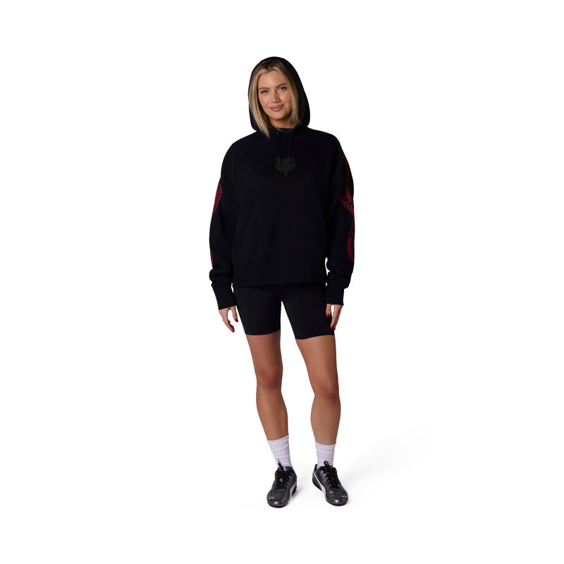BLUZA Z KAPTUREM DAMSKA FOX VISION OVERSIZED FLEECE PO BLACK