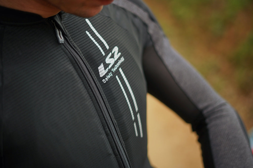 BLUZA LS2 X-ARMOR MAN BLACK SILVER