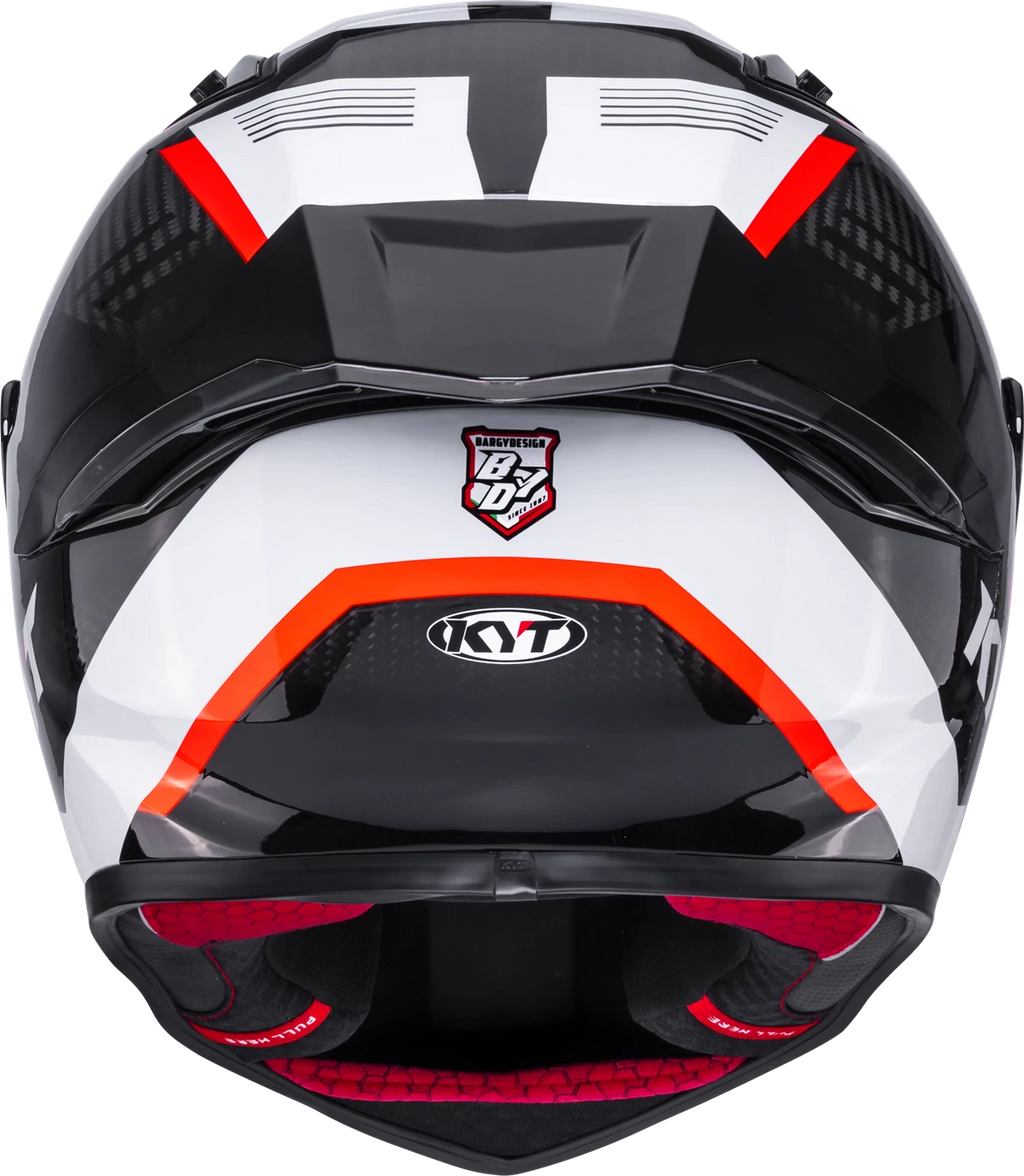 Kask motocyklowy KYT R1R CARBON ZONE CZERWONY E06