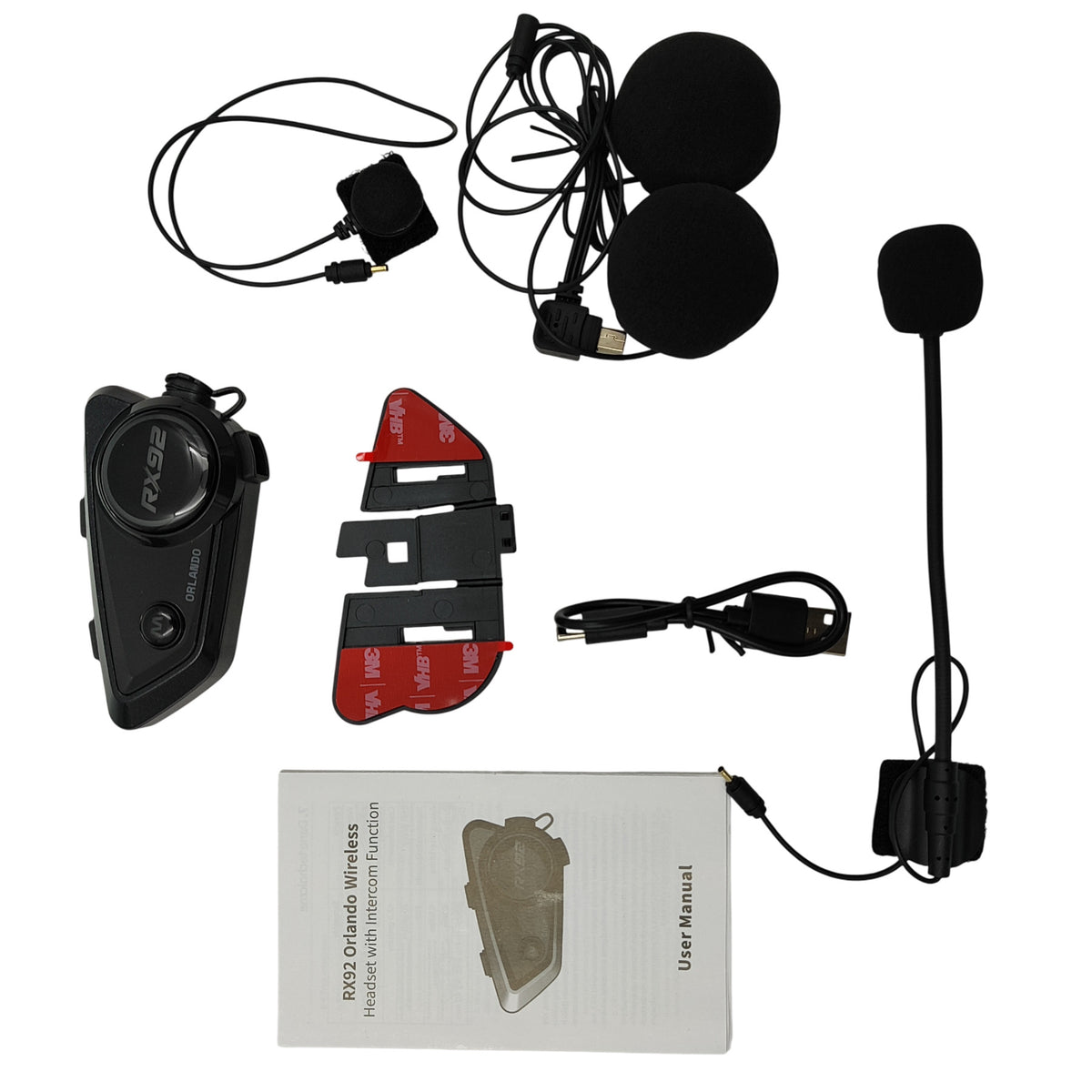 Interkom motocyklowy RX92 Orlando zestaw głośnomówiący do kasku Bluetooth 600 m (audio ENG)