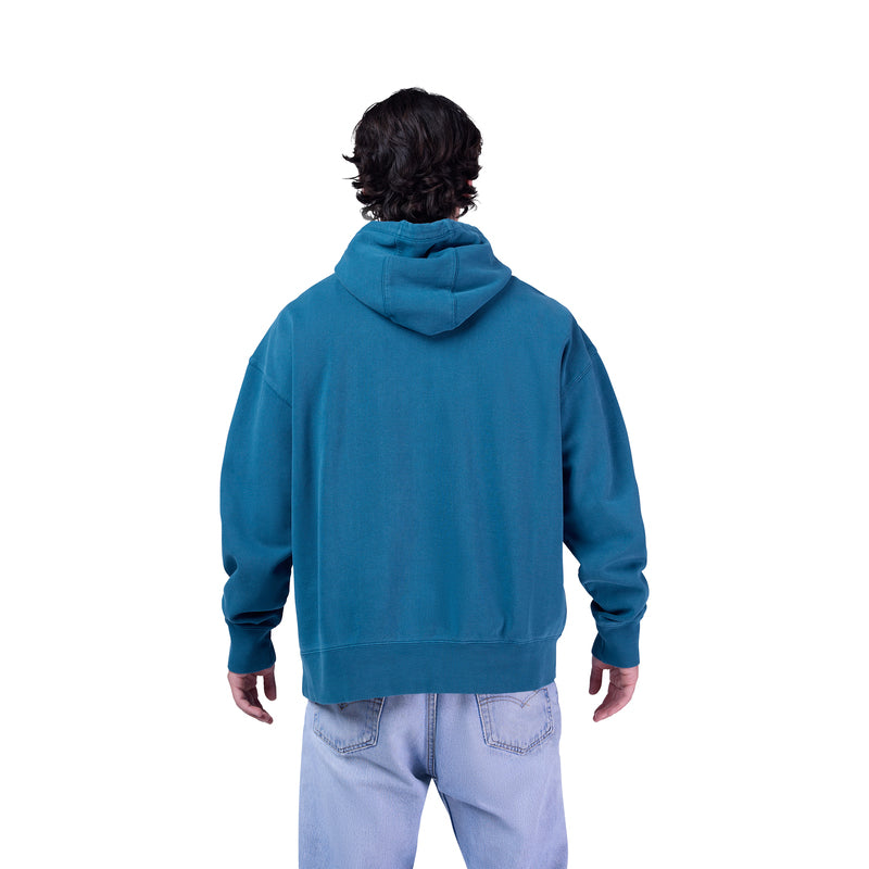 BLUZA Z KAPTUREM FOX WORDMARK OVERSIZED FLEECE PO TWILIGHT