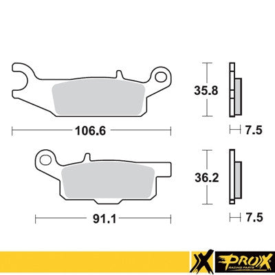 ProX Racing Parts ProX Klocki Hamulcowe Przednie YFM250R Raptor '08-13 (Right) + YFM700F (odpowiednik EBC FA444R)