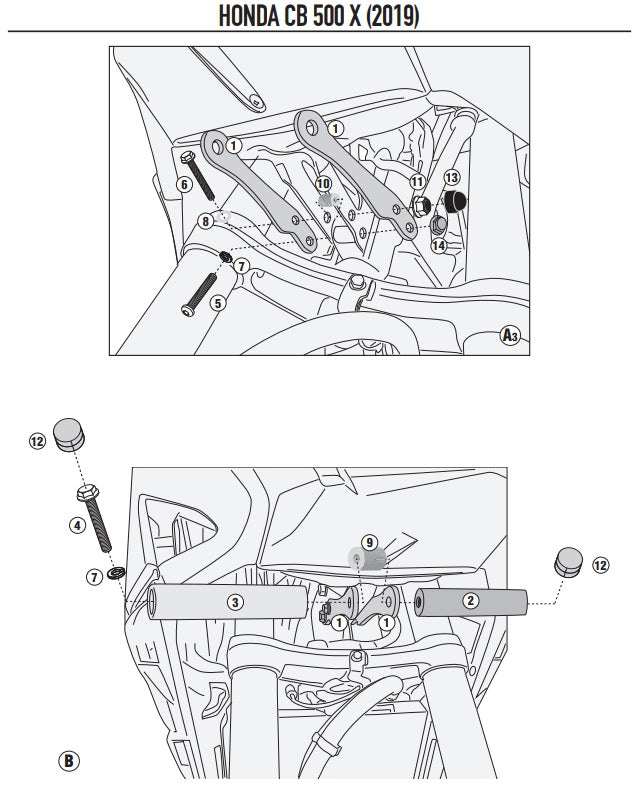 KAPPA MOCOWANIE HALOGENÓW KS310 I KS322 HONDA CB 500X '19-'23 – zdjęcie 3