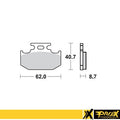 ProX Racing Parts ProX Klocki Hamulcowe Tylne KX125/250/500 '89-94 + RM125/250 '89-95 (OEM: 5GR-W0046-00-00) (odpowiednik EBC FA152/2R)