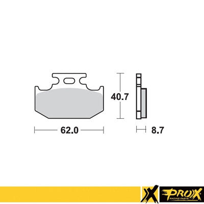 ProX Racing Parts ProX Klocki Hamulcowe Tylne KX125/250/500 '89-94 + RM125/250 '89-95 (OEM: 5GR-W0046-00-00) (odpowiednik EBC FA152/2R)