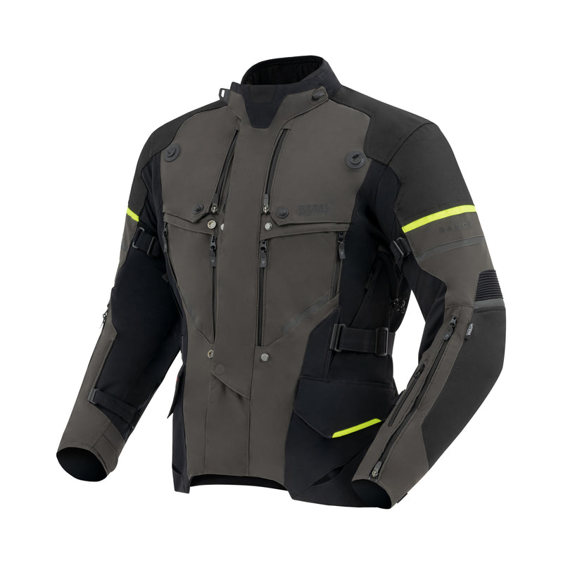 KURTKA MOTOCYKLOWA TEKSTYLNA REBELHORN RANGE BLACK DARK GREY FLUO YELLOW