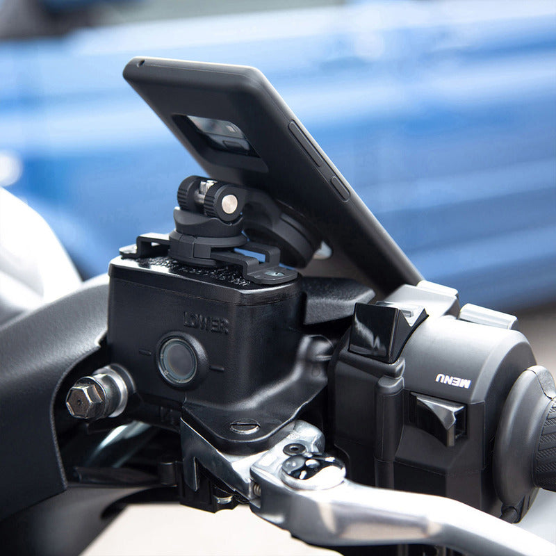 UCHWYT MOTOCYKLOWY NA TELEFON NA ZBIORNIK PŁYNU HAMULCOWEGO SP CONNECT SPC+ L BLACK