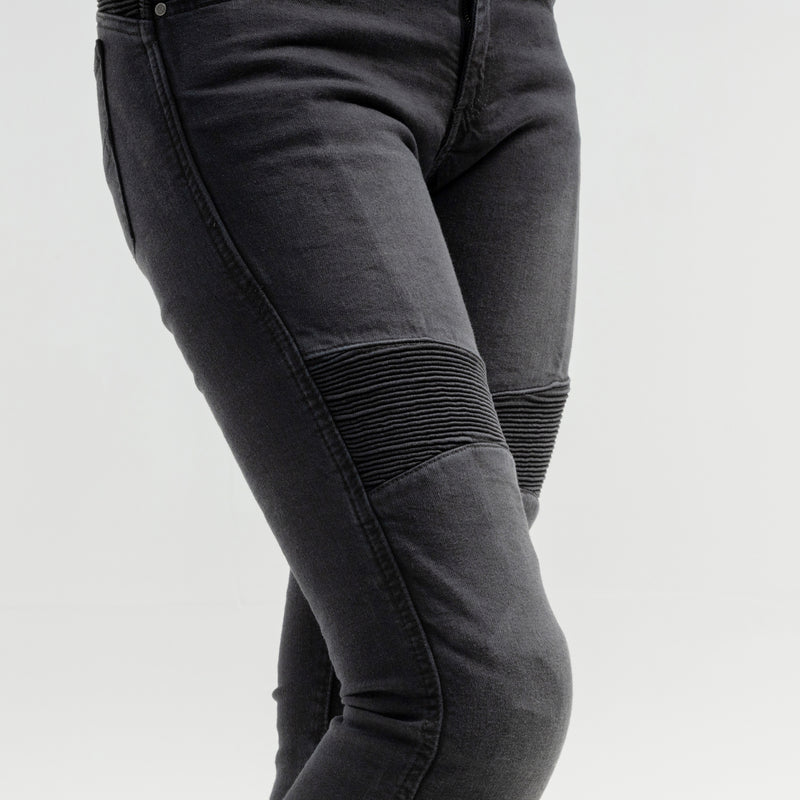 JEANSY MOTOCYKLOWE DAMSKIE BROGER AURA WASHED BLACK 26/30