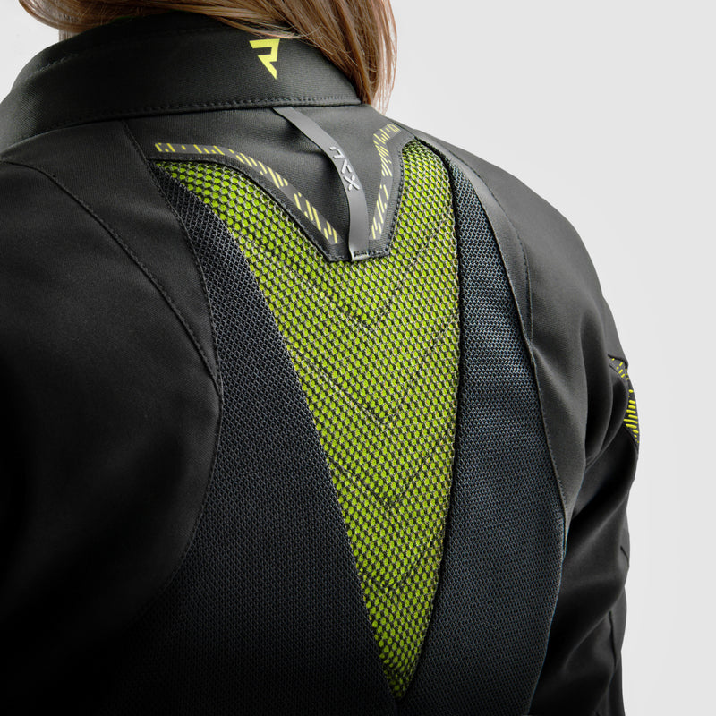 KURTKA MOTOCYKLOWA TEKSTYLNA DAMSKA REBELHORN JAX BLACK FLUO YELLOW WXS