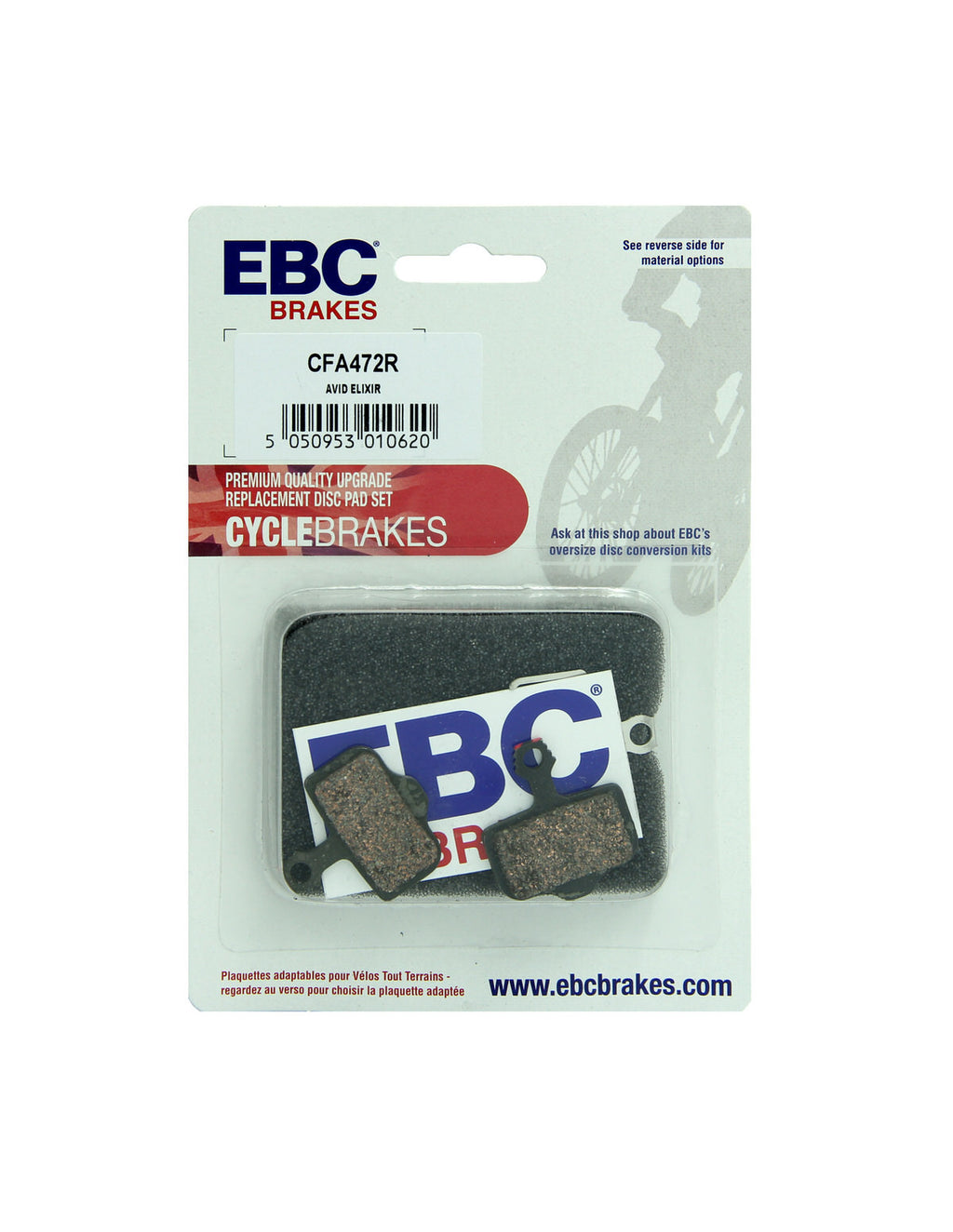 CFA472R - Klocki hamulcowe rowerowe (organiczne wyczynowe) EBC Brakes