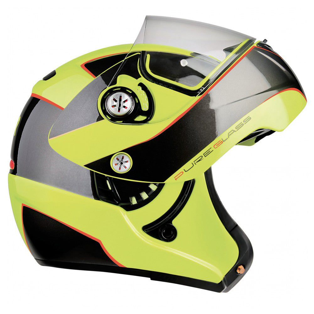 Kask motocyklowy LAZER MONACO Window Pure Glass żółty/antracytowy/pomarańczowy fluo