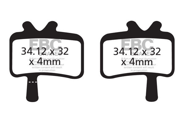 CFA394 - Klocki hamulcowe rowerowe (organiczne) EBC Brakes