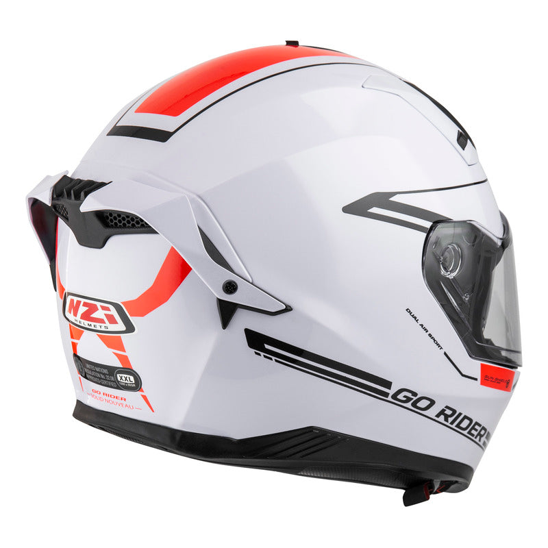 KASK MOTOCYKLOWY NZI GO RIDER STREAM DUO SOLID NOUVEAU WHITE XS