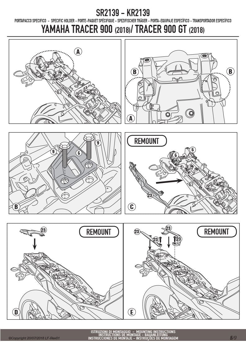 KAPPA STELAŻ KUFRA CENTRALNEGO YAMAHA TRACER 900 '18-'20, TRACER 900 GT '18-'20 (BEZ PŁYTY) – zdjęcie 4