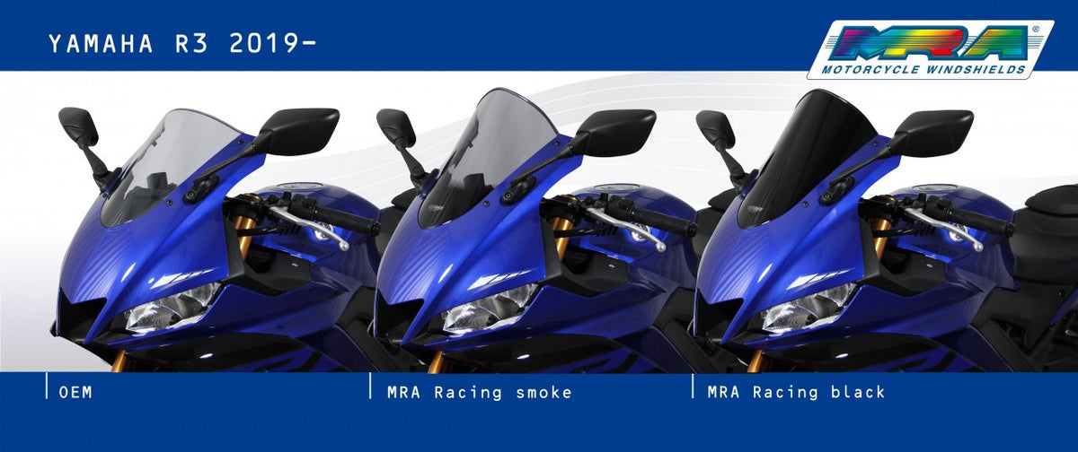 Szyba motocyklowa MRA YAMAHA YZF-R3 2019-, forma R, bezbarwna