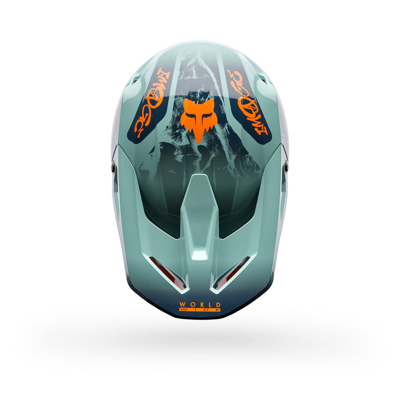 KASK MOTOCYKLOWY FOX V1 IMAGE PRINT ARCTIC BLUE