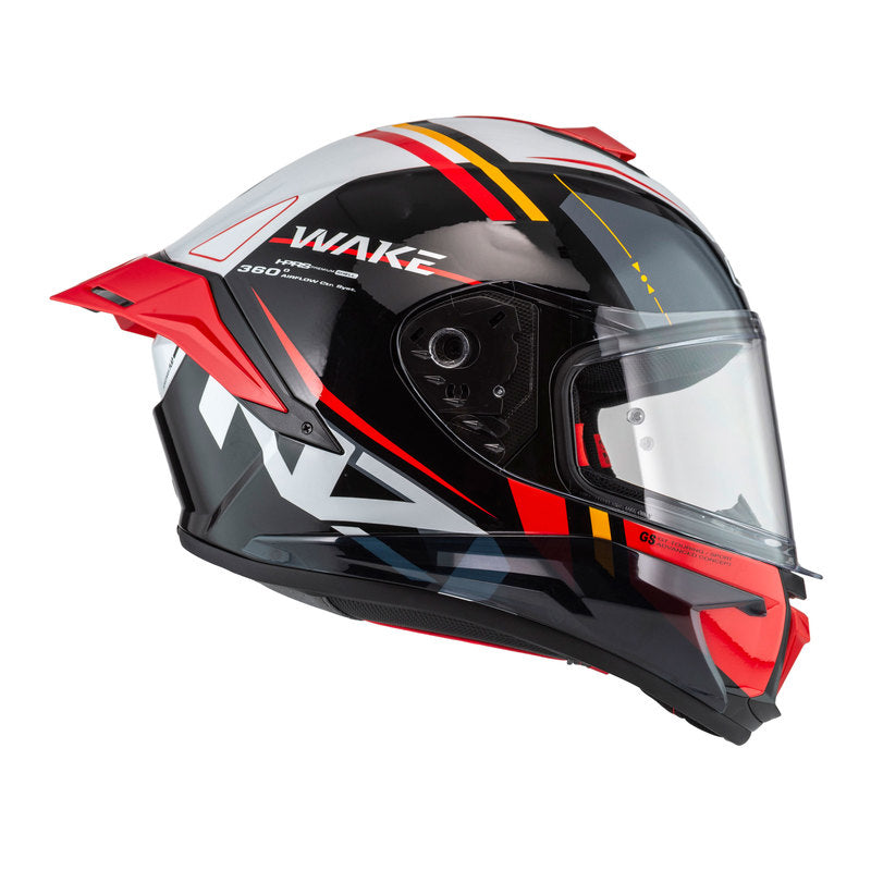 KASK MOTOCYKLOWY NZI WAKE STREAM BOOSTER STRIPES BLACK WHITE RED XS