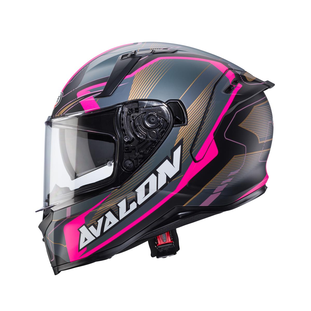CABERG PROMOCJA KASK INTEGRALNY AVALON X OPTIC KOLOR CZARNY MAT/SZARY/FUKSJA (INTENSYWNY ODCIEŃ RÓŻOWEGO) – zdjęcie 3