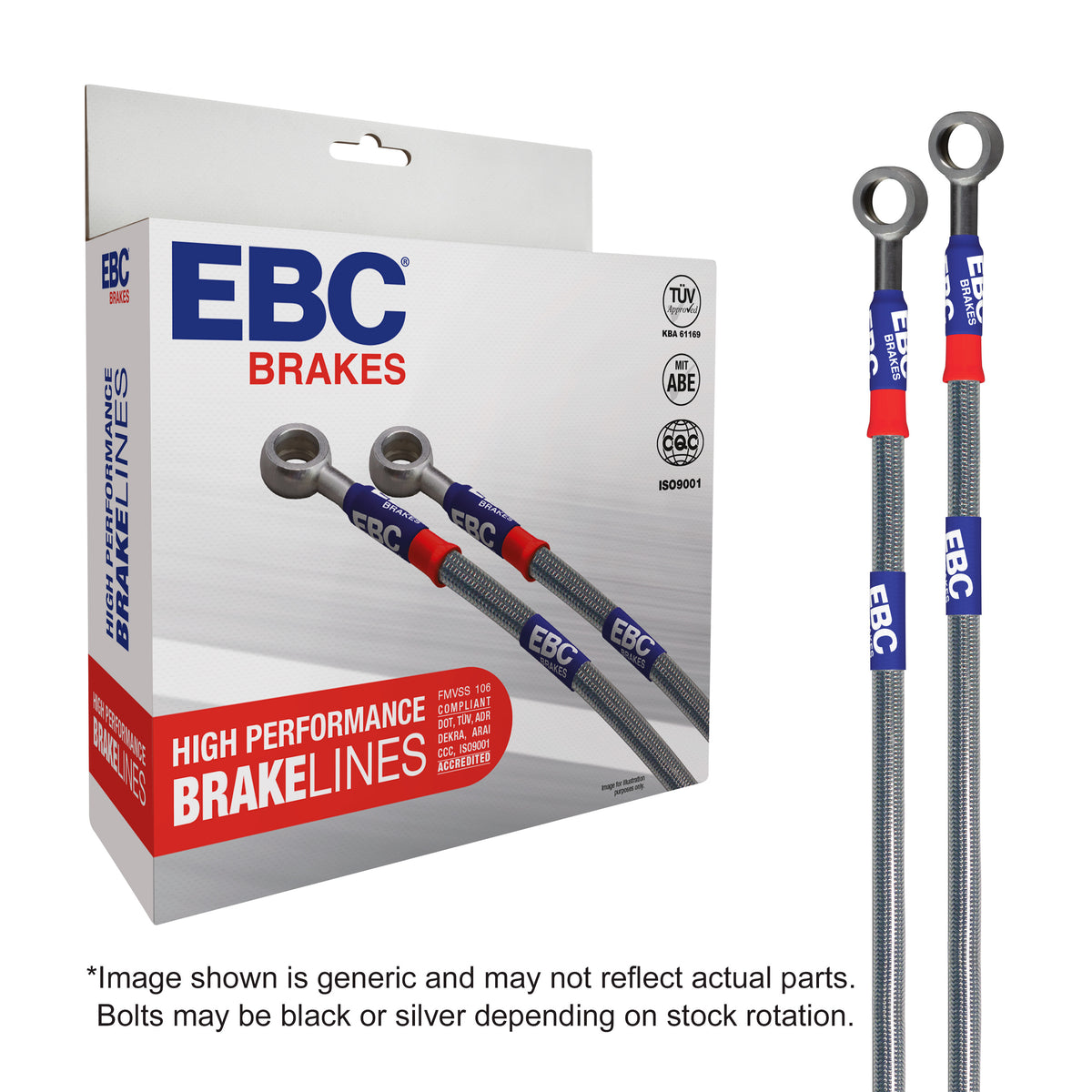 EBC Brakes Przewody hamulcowe w stalowym oplocie EBC BLM2136-3F przednia oś YAMAHA XVS 1100, A DRAGSTAR CLASSIC [98-06]