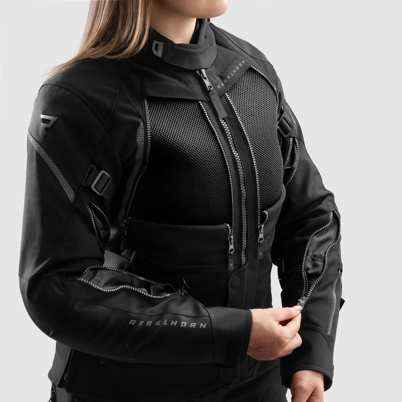 KURTKA MOTOCYKLOWA TEKSTYLNA DAMSKA REBELHORN HARDY 3.0 BLACK WXS
