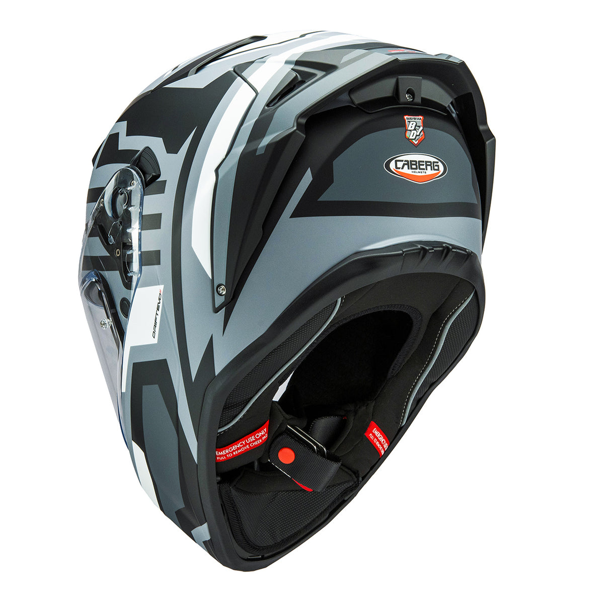 CABERG PROMOCJA KASK INTEGRALNY Z BLENDĄ MODEL DRIFT EVO II HORIZON KOLOR SZARY/CZARNY/BIAŁY MAT (PINLOCK W ZESTAWIE) – zdjęcie 4