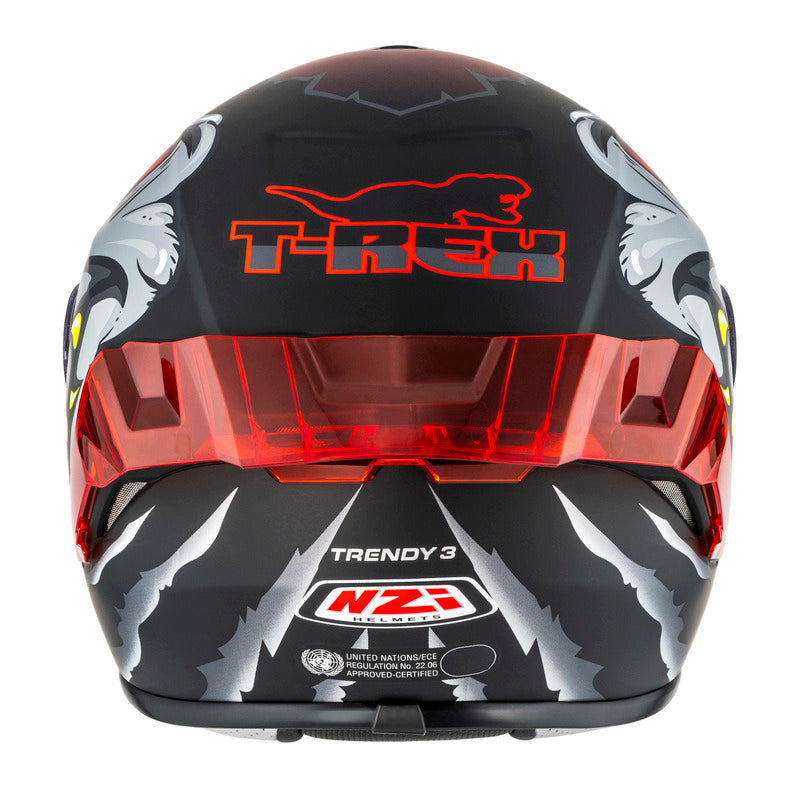 KASK MOTOCYKLOWY NZI TRENDY STREAM RAPTOR BLACK GREY RED S MATT XS