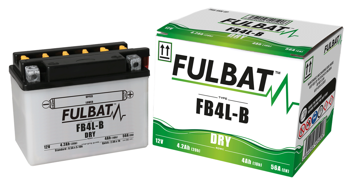 Akumulator FULBAT FUL DRY - FB4L-B / YB4L-B (suchy, obsługowy, kwas w zestawie)