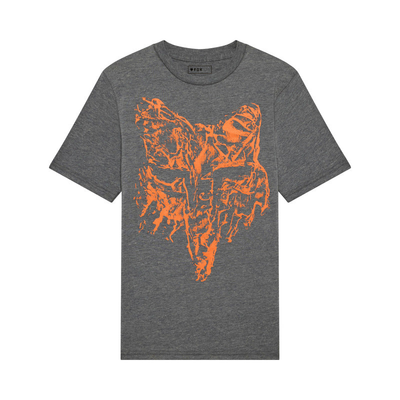 T-SHIRT JUNIOR FOX IMAGE PRINT HEAD HEATHER DARK GREY