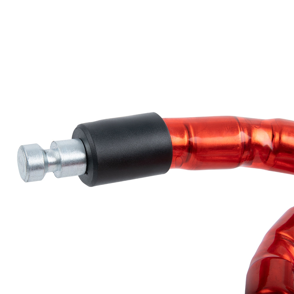 OXFORD PROMOCJA ZABEZPIECZENIE ANTYKRADZIEŻOWE WZMOCNIONE BARIIER ARMOURED CABLE 1.4mx25mm (ZAMKNIĘCIE NA KLUCZ) KOLOR CZERWONY – zdjęcie 2