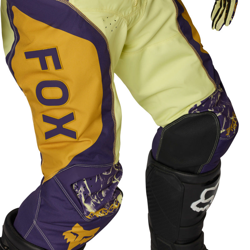 SPODNIE MOTOCYKLOWE FOX 180 IMAGE PRINT PEAR YELLOW