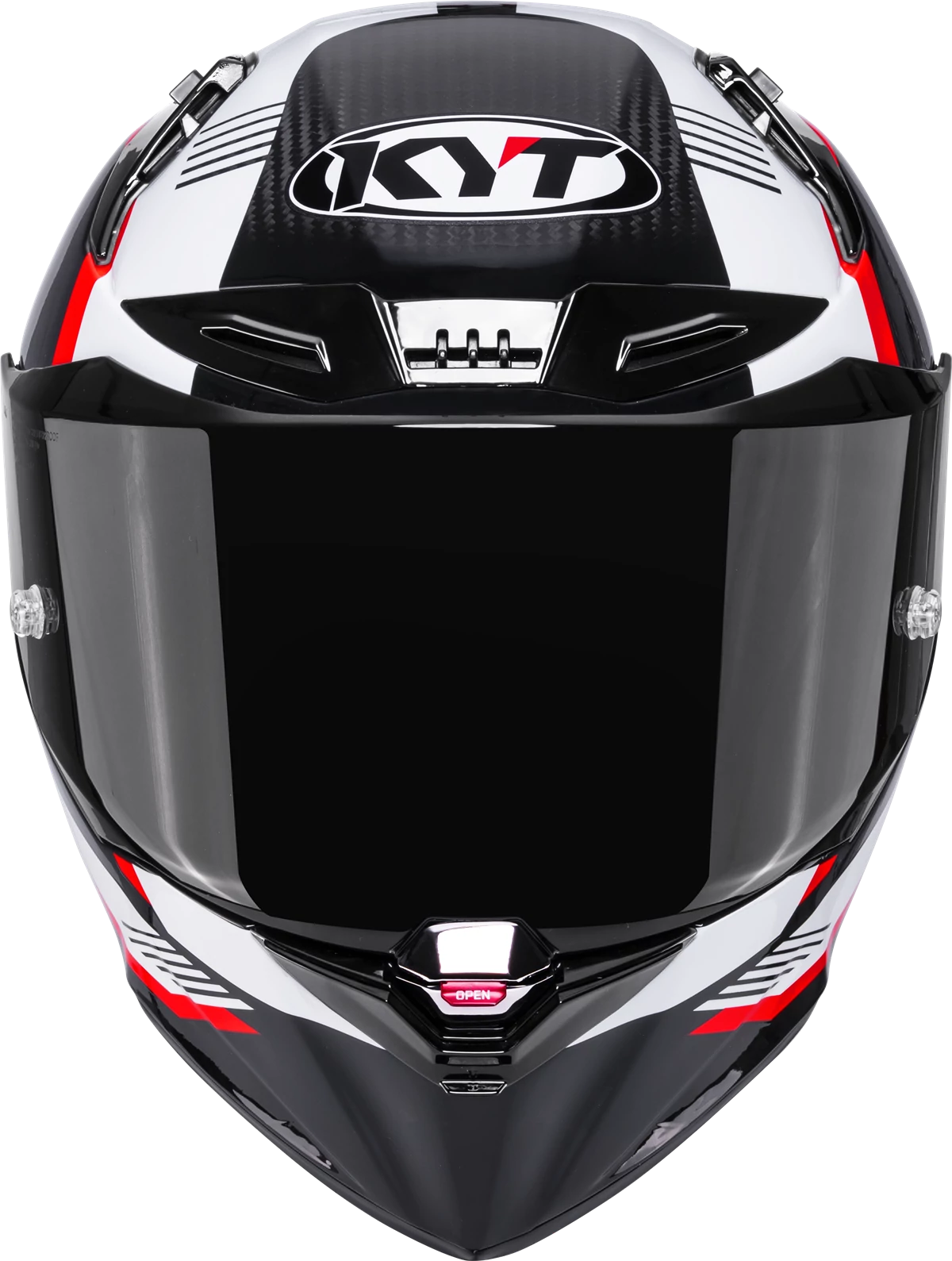 Kask motocyklowy KYT R1R CARBON ZONE CZERWONY E06
