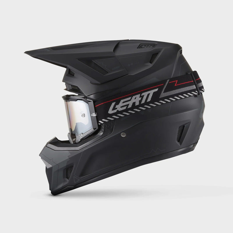 KASK MOTOCYKLOWY Z GOGLAMI LEATT KIT MOTO 7.5 STEALTH BLACK S