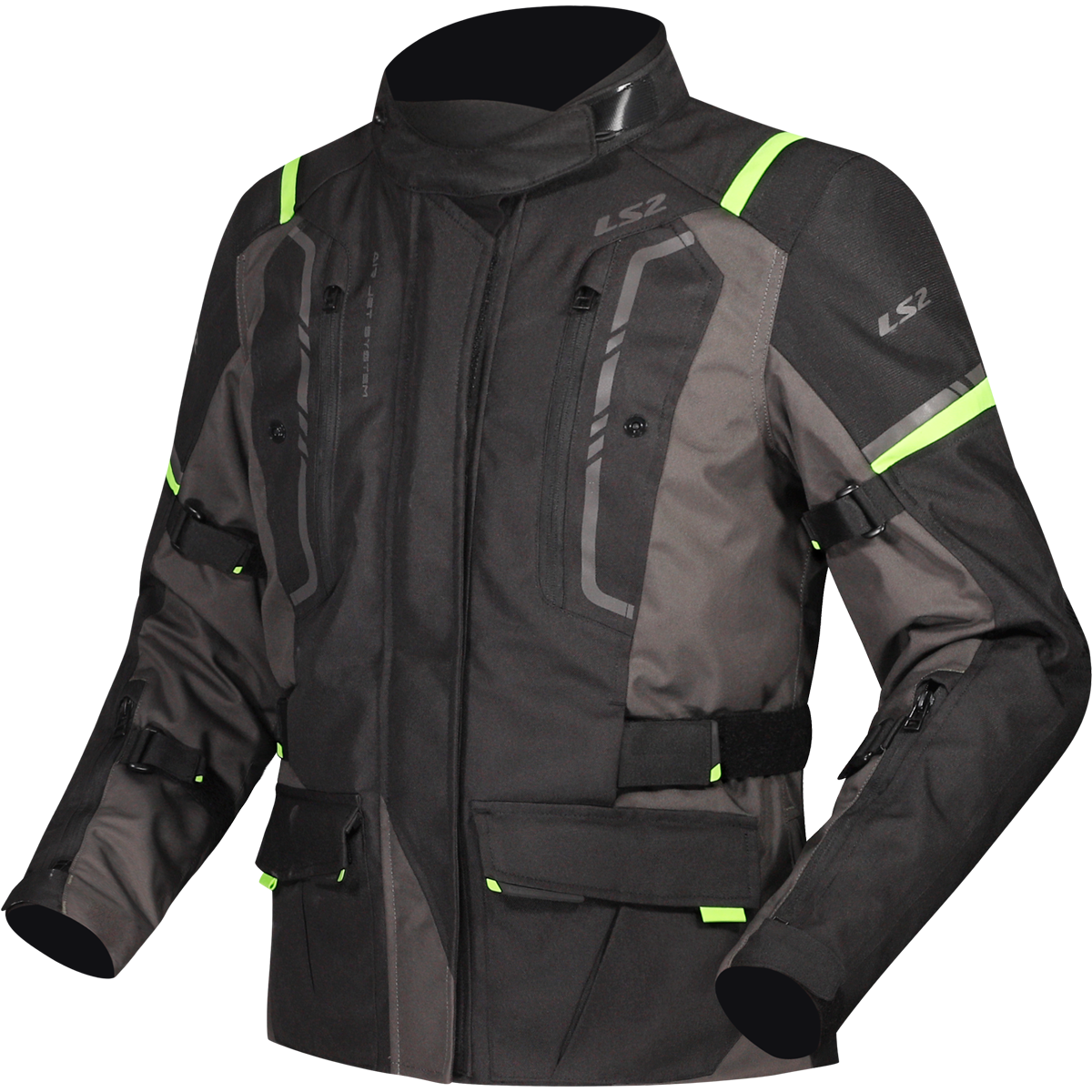 KURTKA LS2 NARVIK LADY GREY BLACK H-V YELLOW