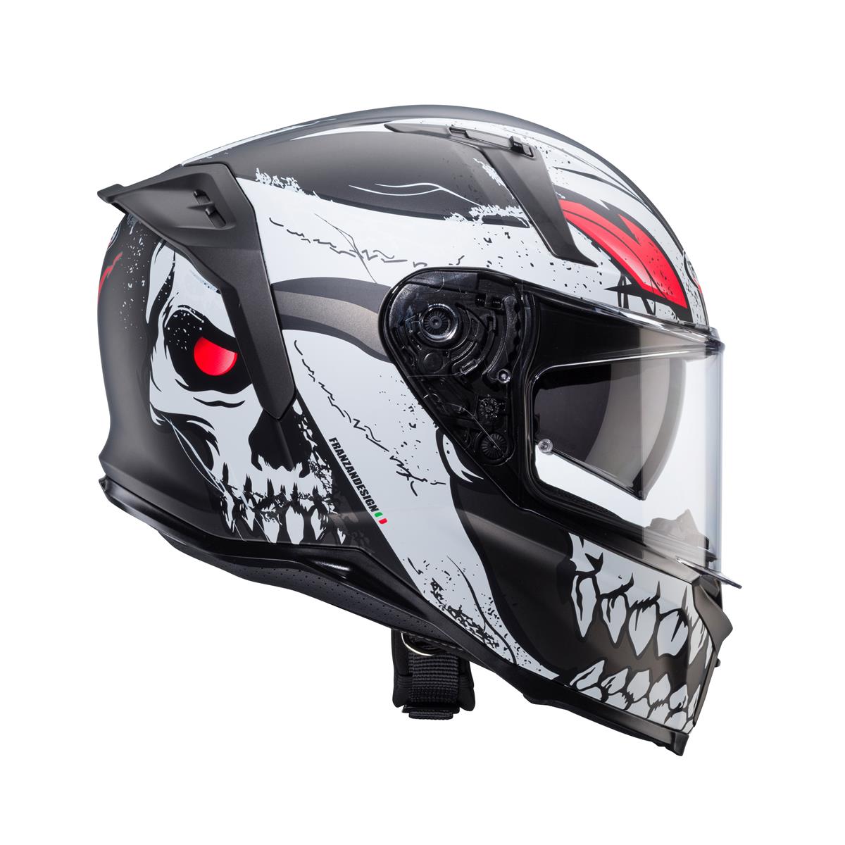 CABERG PROMOCJA KASK INTEGRALNY AVALON X PUNK KOLOR SZARY MAT/BIAŁY/CZERWONY – zdjęcie 4