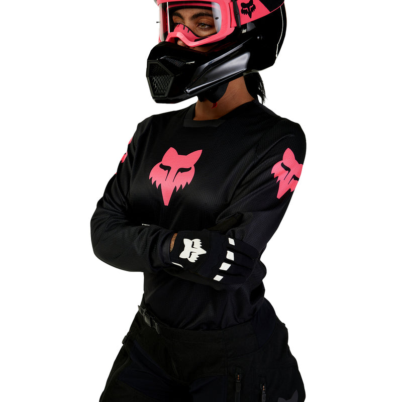 BLUZA MOTOCYKLOWA DAMSKA FOX BLACKOUT BLACK BLACK