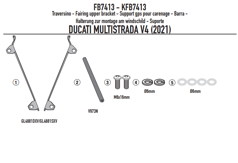 GIVI POPRZECZKA DO MONTAŻU GPS / SMARTPHONE - DUCATI MULTISTRADA V4 (21)