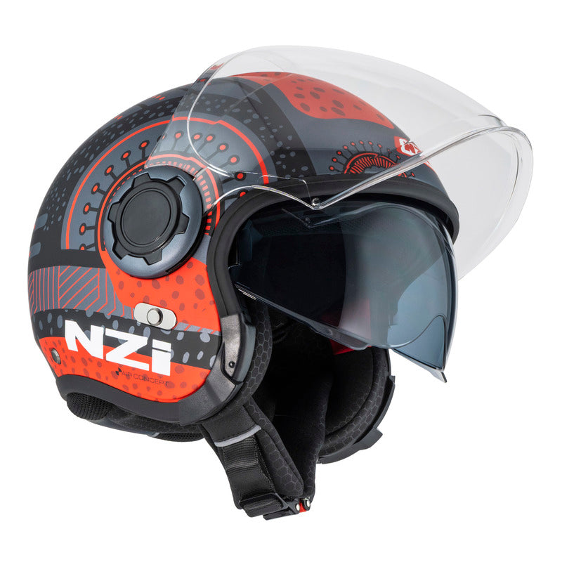 KASK MOTOCYKLOWY NZI RINGWAY 2 DUO ANTERA ANTRACITE RED MATT XS