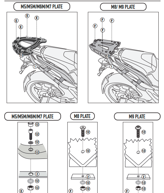 KAPPA STELAŻ KUFRA CENTRALNEGO HONDA NC 750X (21-25) (BEZ PŁYTY) - DO MONTAŻU NA ORYGINALNYM BAGAŻNIKU (STELAŻU) – zdjęcie 2