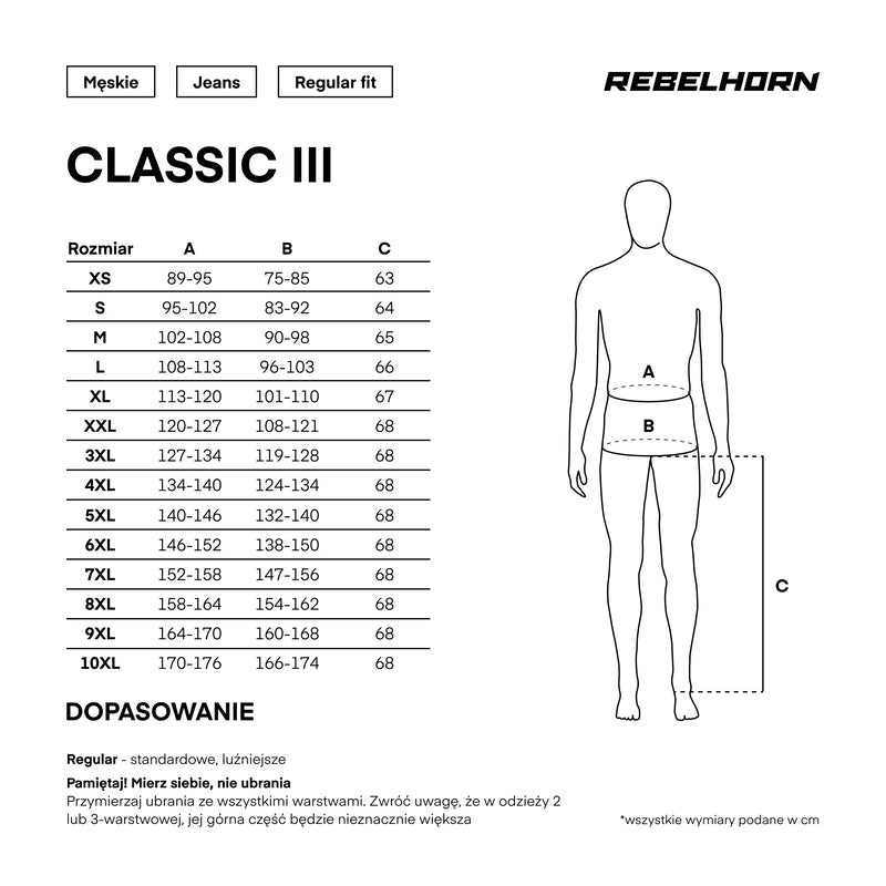 JEANSY MOTOCYKLOWE REBELHORN CLASSIC 3 REGULAR FIT WASHED BLACK