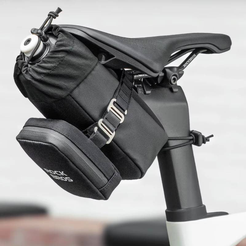 Sakwa, torba rowerowa 2 w 1 z regulowanym elastycznym paskiem ROCKBROS 30130090 czarny
