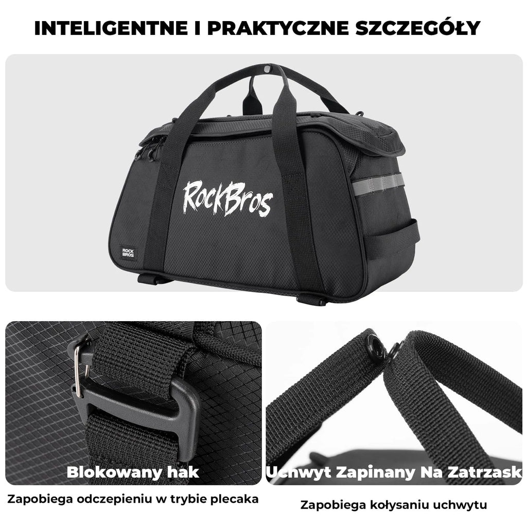 Torba na bagażnik rowerowy Rockbros A41 10,5 l plecak na ramię wodoodporna