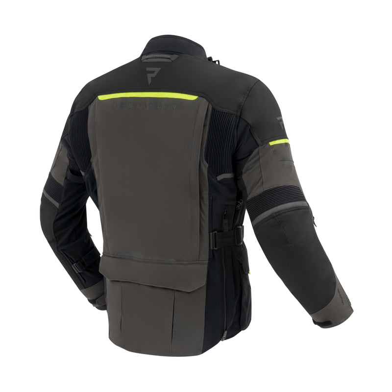KURTKA MOTOCYKLOWA TEKSTYLNA REBELHORN RANGE BLACK DARK GREY FLUO YELLOW