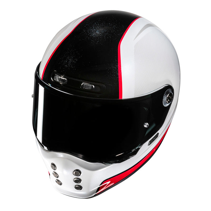 KASK MOTOCYKLOWY HJC V10 HODU WHITE BLACK