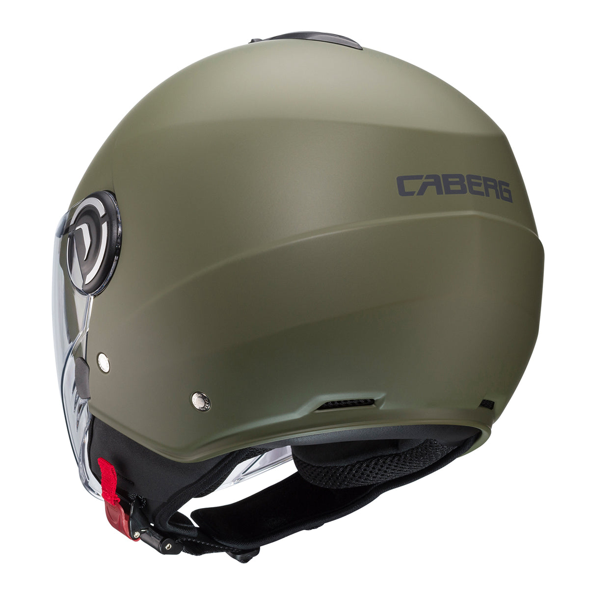 CABERG KASK OTWARTY JET Z BLENDĄ MODEL RIVIERA V4X SOLID KOLOR ZIELONY MAT - MILITARY GREEN – zdjęcie 4