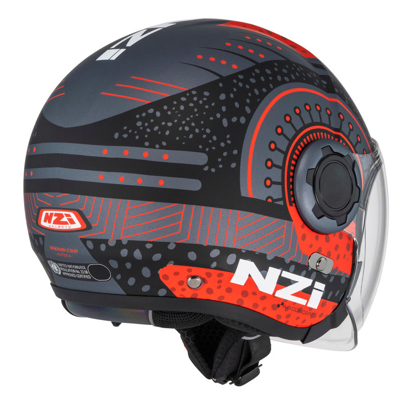 KASK MOTOCYKLOWY NZI RINGWAY 2 DUO ANTERA ANTRACITE RED MATT XS