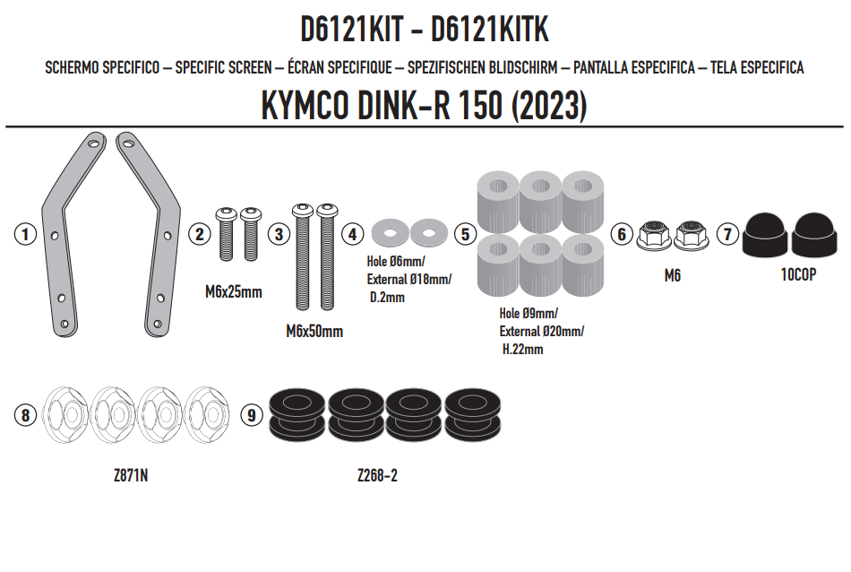 KAPPA MOCOWANIE SZYBY 6121DTK KYMCO DINK R TUNNEL/FLAT 125/150 '23-'25