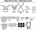 GIVI STELAŻ KUFRA CENTRALNEGO (BEZ PŁYTY) - HONDA FORZA 125 / 300